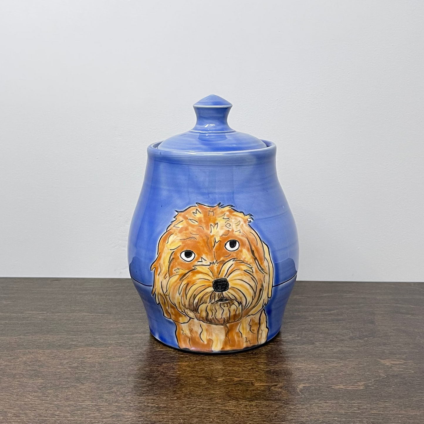 Custom Pet Urn LARGE in Blue Glaze
