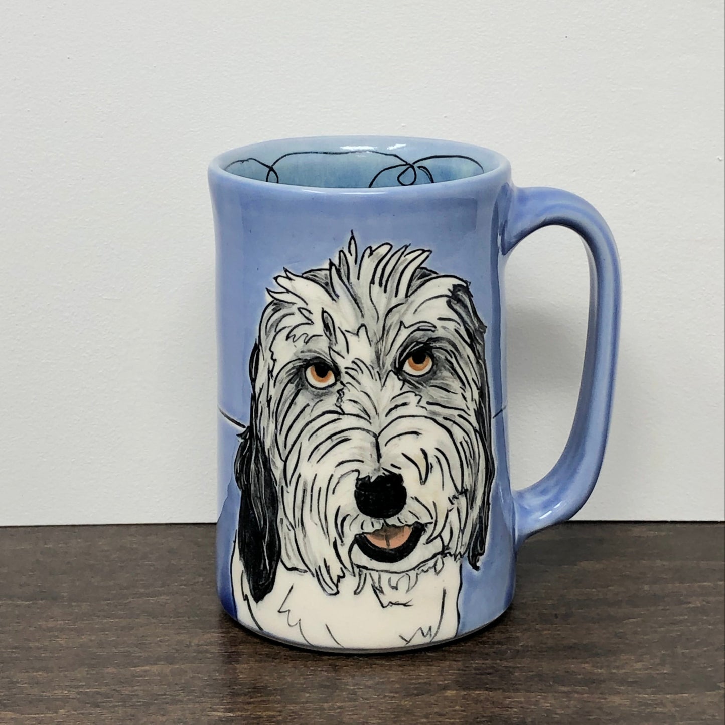 Custom Pet Portrait Mug in BLUE Glaze