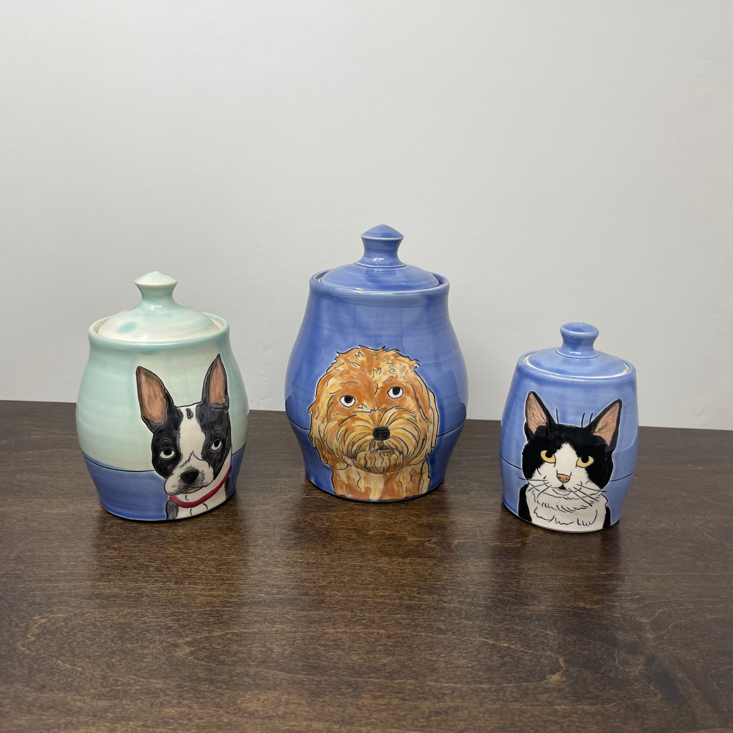 Custom Pet Urn SMALL in BLUE Glaze