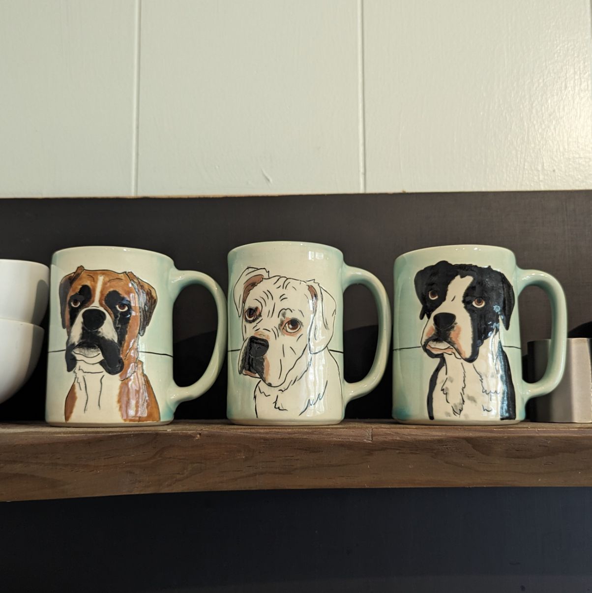 Custom Pet Portrait Mug in AQUA Glaze